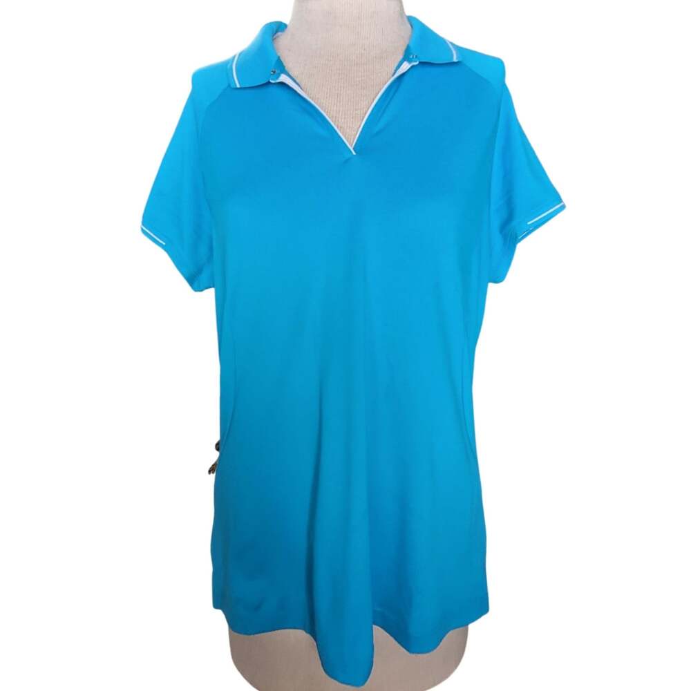 Adidas Puremotion Blue Short Sleeve Polo Size Medium